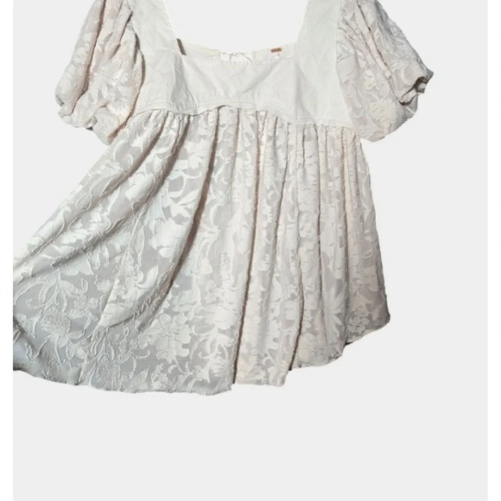 Free People Sunrise To Sunset Floral Blouse PinkXS Coquette Babydoll Cottagecore